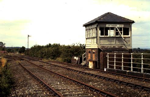 Disused railway line and signal box