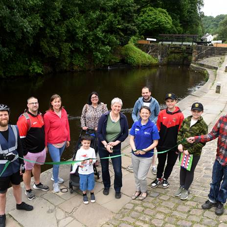 Group of 12 at Rochdale Canal ribbon cutting